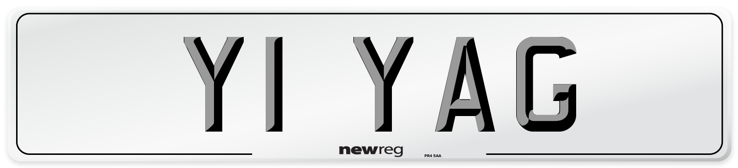 Y1 YAG Number Plate from New Reg